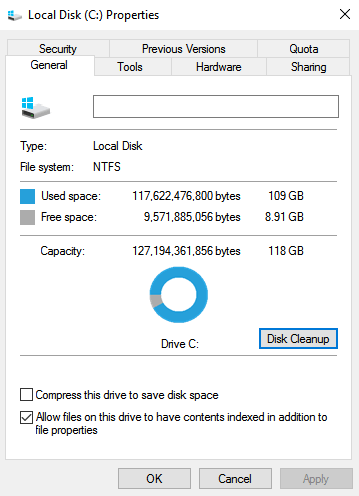 Disk Cleanup In Windows