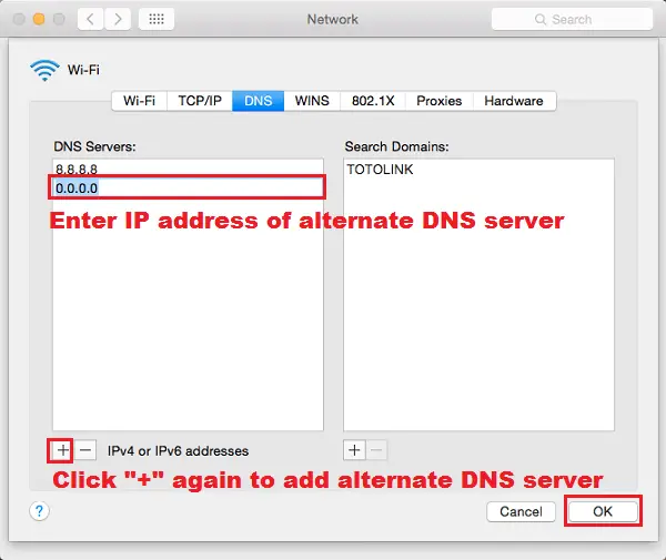 Change DNS Server In Mac OS X