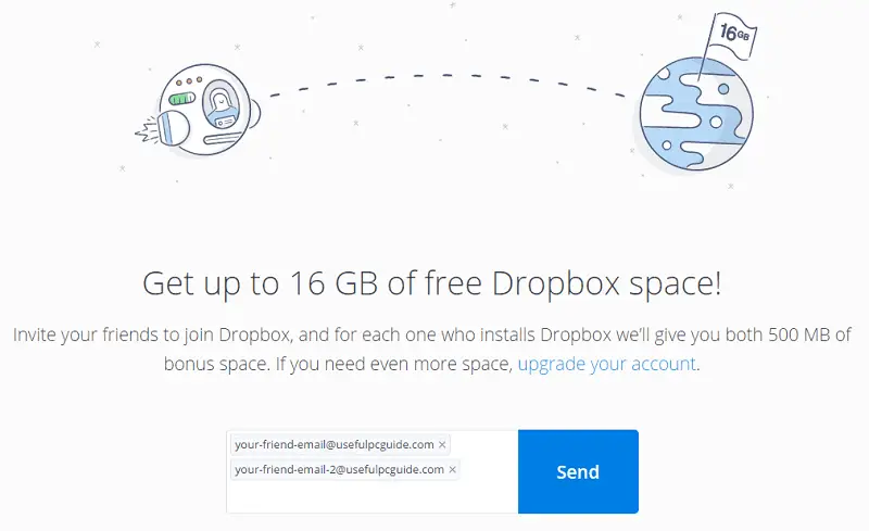 how much space free dropbox