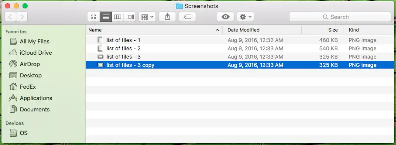 Duplicate a Mac file