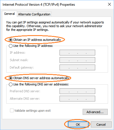 Ethernet Dynamic IP configuration