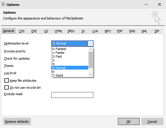 FileOptimizer Options