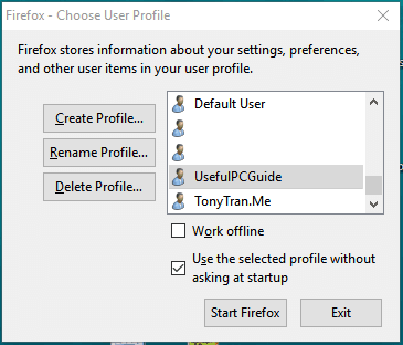 firefox profile manager doesnt detect folder