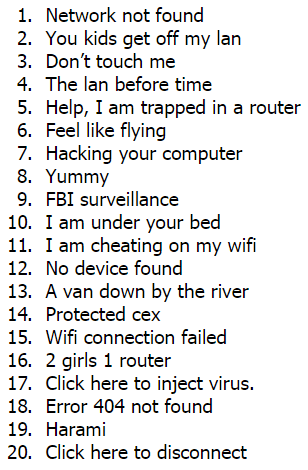 100 Best Funny Wifi Names And Clever Wifi Names Whatsabyte