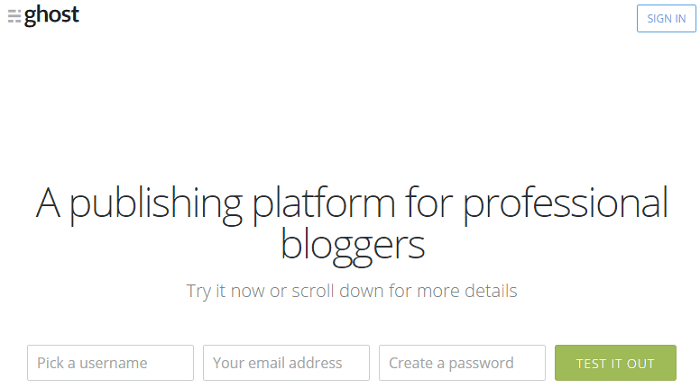 Ghost.com blogging platform