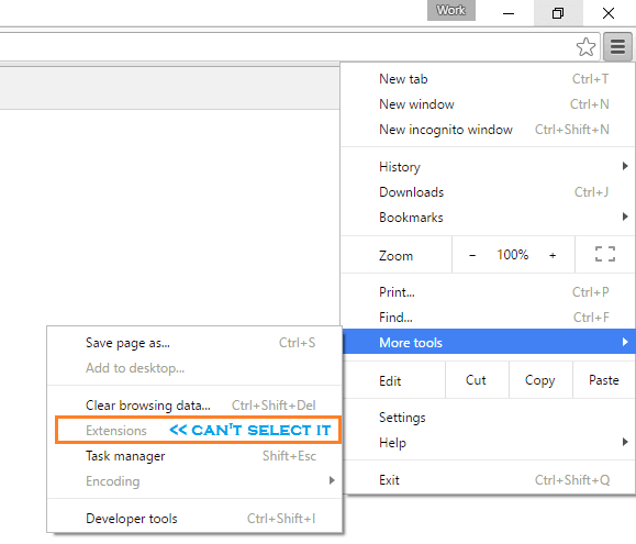 disable google chrome extensions