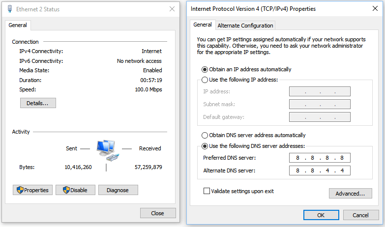 dns adress could not be found