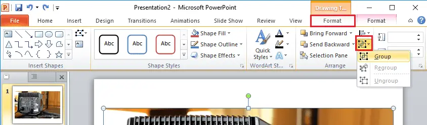Group Items in PowerPoint