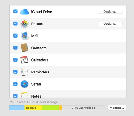 backup mac to icloud macos 10.12