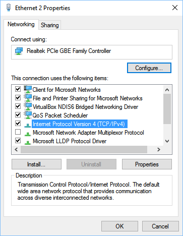 network doesnt have valid ip address