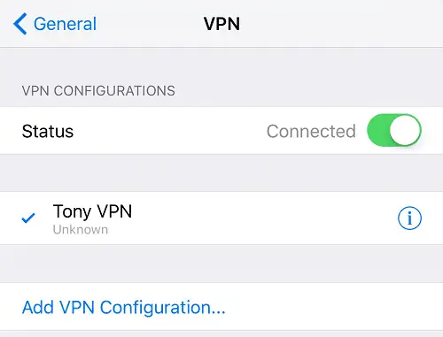 Connect to VPN in iOS