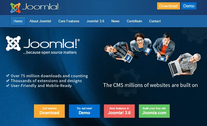 Joomla CMS platform