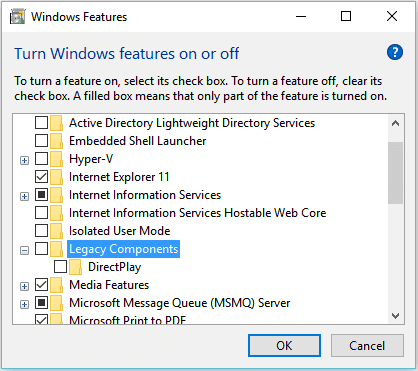 Disable service. Компонент DIRECTPLAY. Turn Windows features on or off Windows 10 на русском.