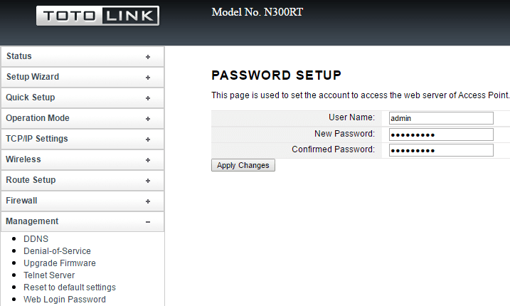 Setup Login Password Wireless Router