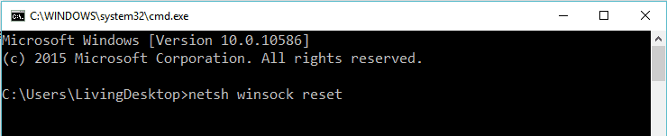 netsh winsock reset