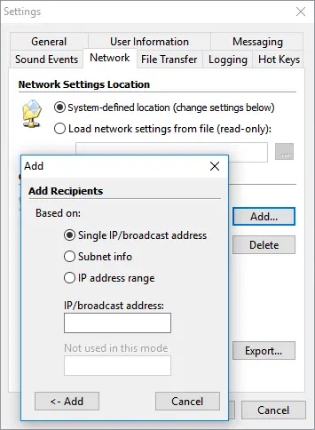 Network Settings with Softros