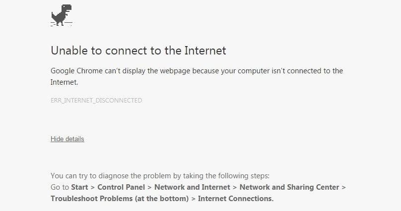 google internet connection problems