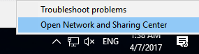 Open Network and Sharing Center