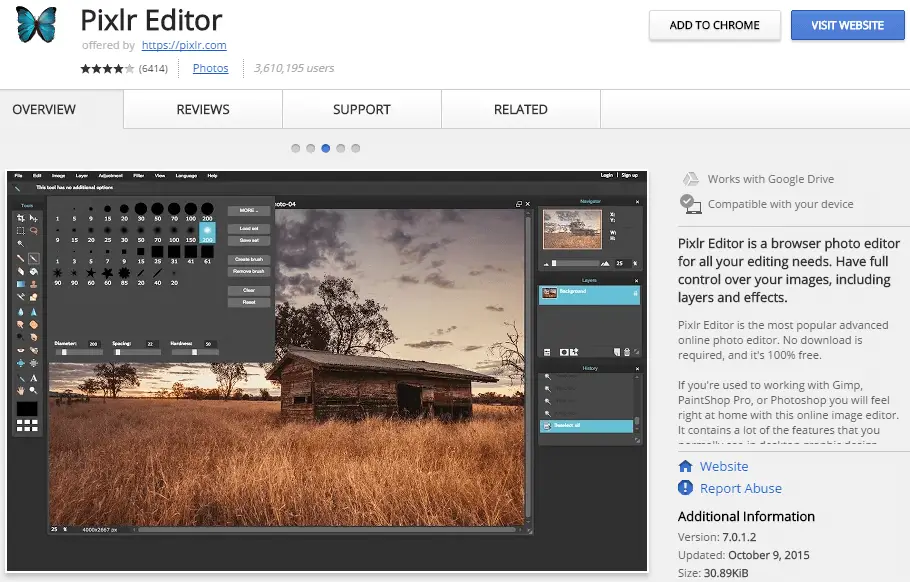 Pixlr Editor for Chrome