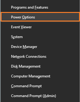 Power Options in Windows 10