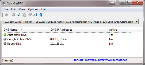 QuickSetDNS - Automatic DNS