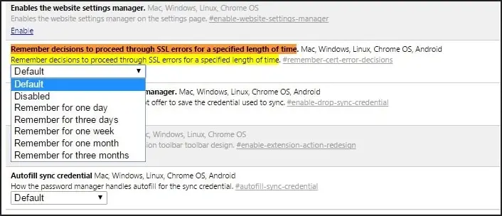 amintiți-vă de eroare ssl pe Google Chrome