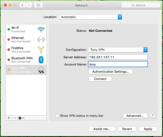 how to make my own vpn server mac