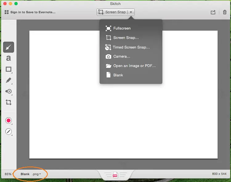 Take a screenshot on a Mac computer with Skitch