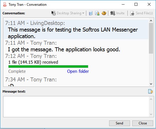 softros lan messenger 3.6 send files