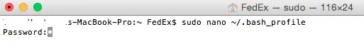 sudo nano command Terminal Mac
