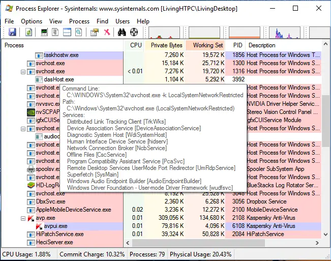 svchost exe localsystemnetworkrestricted