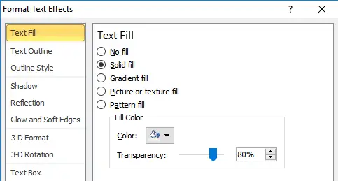 Text Fill PowerPoint