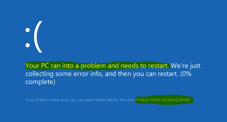 thread stuck in device driver windows 10 fix