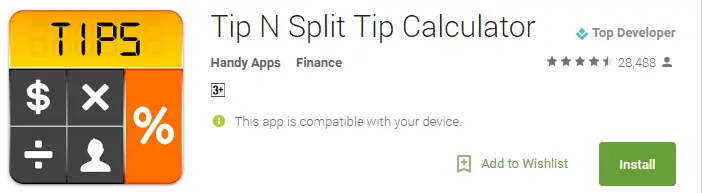 Tip N Split Android app