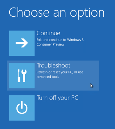 Troubleshoot Screen