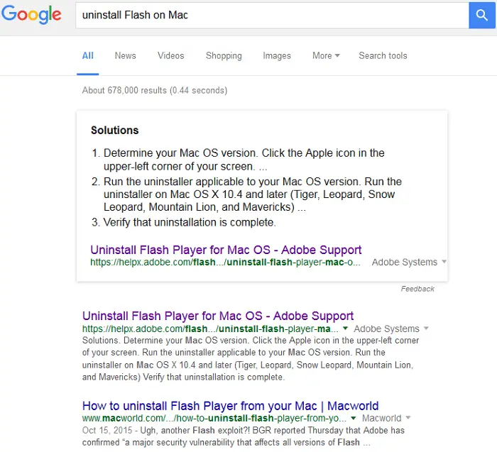 How to uninstall Adobe Flash on Mac?