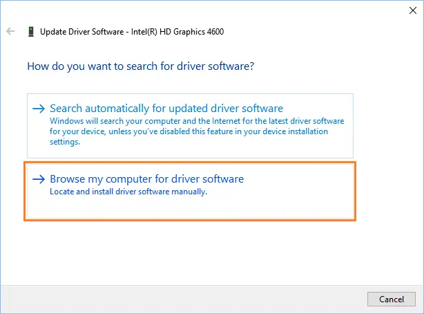 Update driver software