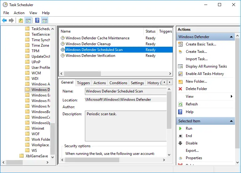 Windows Defender Scheduled Scan