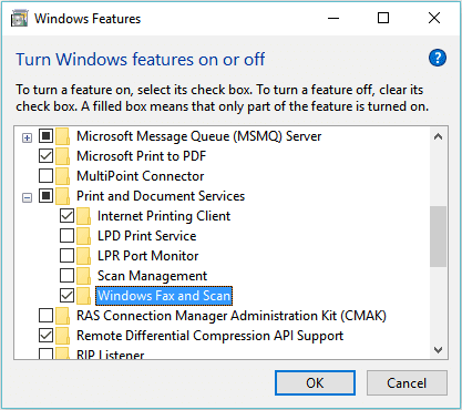 windows 10 fax and scan not detecting scanner