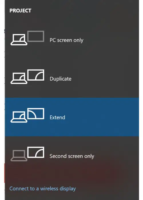 windows key + p screenshot