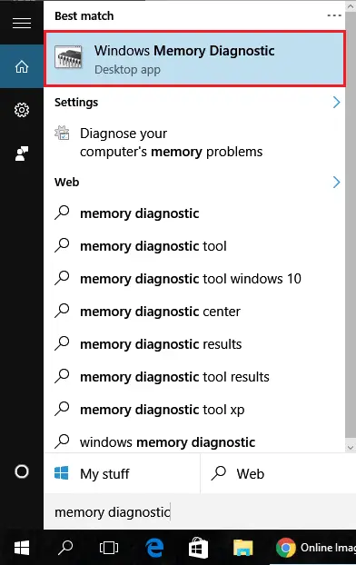 диагностика памяти windows
