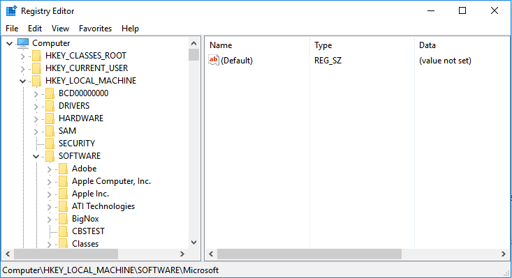 Windows Registry Editor