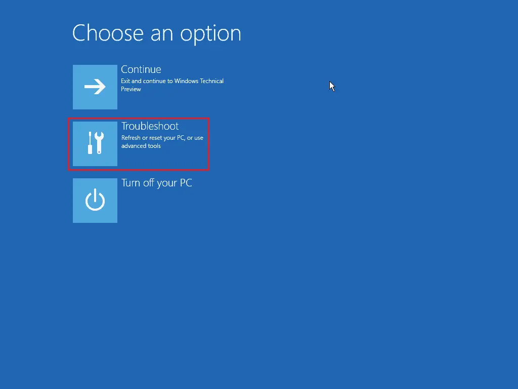 Windows 10 Troubleshooting Mode