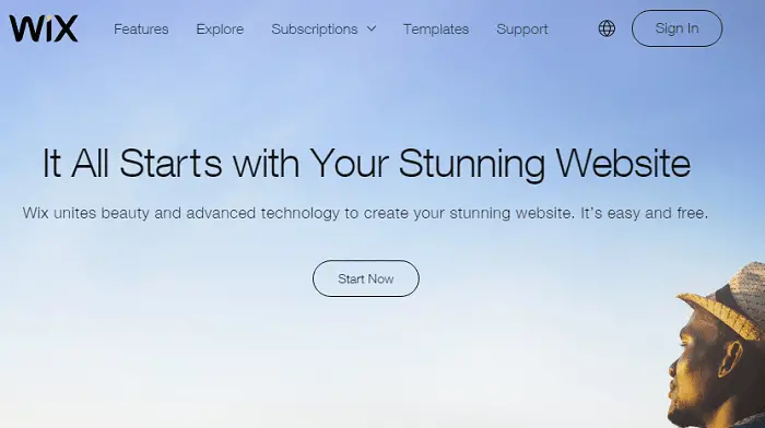 Wix.com blogging platform