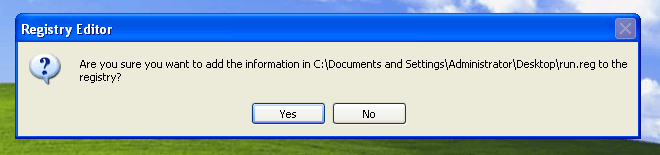 Confirm to add to Windows Registry