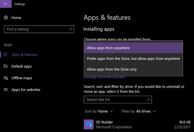 Fix You Can Only Install Apps From The Windows Store Error In Windows 10